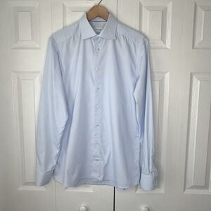 Eton Dress Shirt Men's 16 41 Blue Long Sleeve Formal Slim Fit
